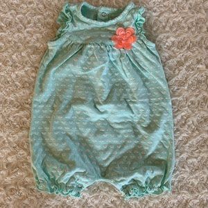 Pretty mint green butterfly romper